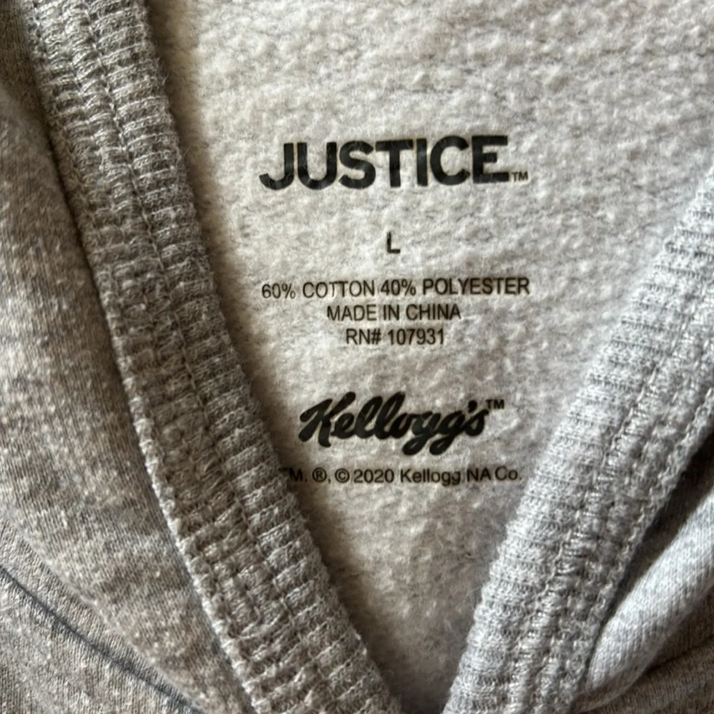 Justice Powered By Poptarts Gray Hoodie with Colorful Graphic Size‎ Large